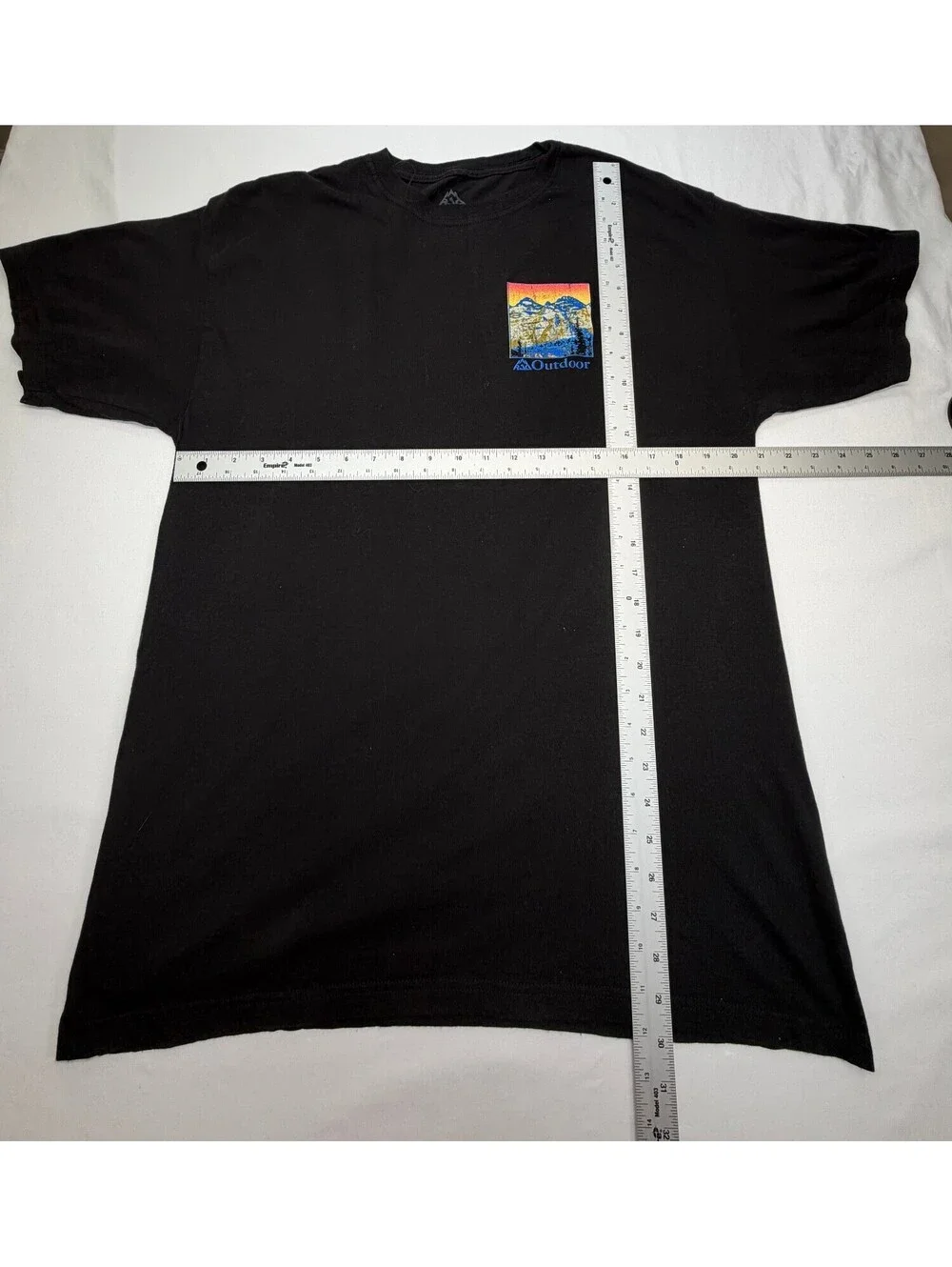 Outdoor Men's Graphic T-Shirt Crew Neck Cotton Regular Fit Size Large Black